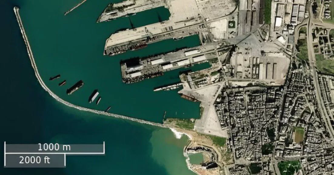 Военно-морская база ВМФ РФ в Тартусе. Спутниковый снимок сделан утром 3 декабря / Фото Planet Labs