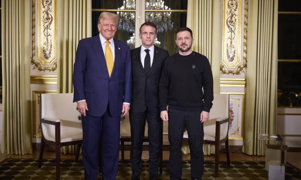 Трехсторонняя встреча Владимира Зеленского, Эмманюэля Макрона и Дональда Трампа / Фото: Офис президента