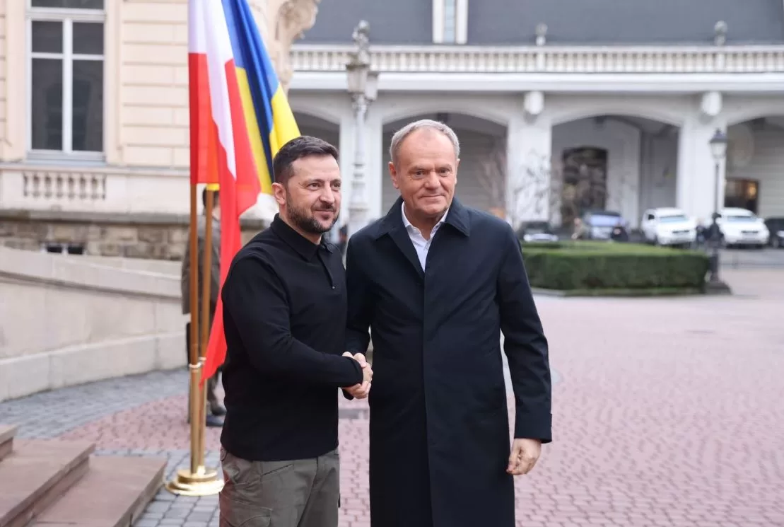 Президент Украины Владимир Зеленский и премьер Польши Дональд Туск во Львове / Фото: Chancellery of the Prime Minister of Poland / X