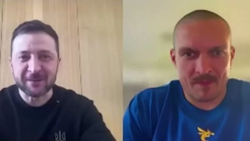 Разговор Владимира Зеленского с Александром Усиком / Скриншот из видео