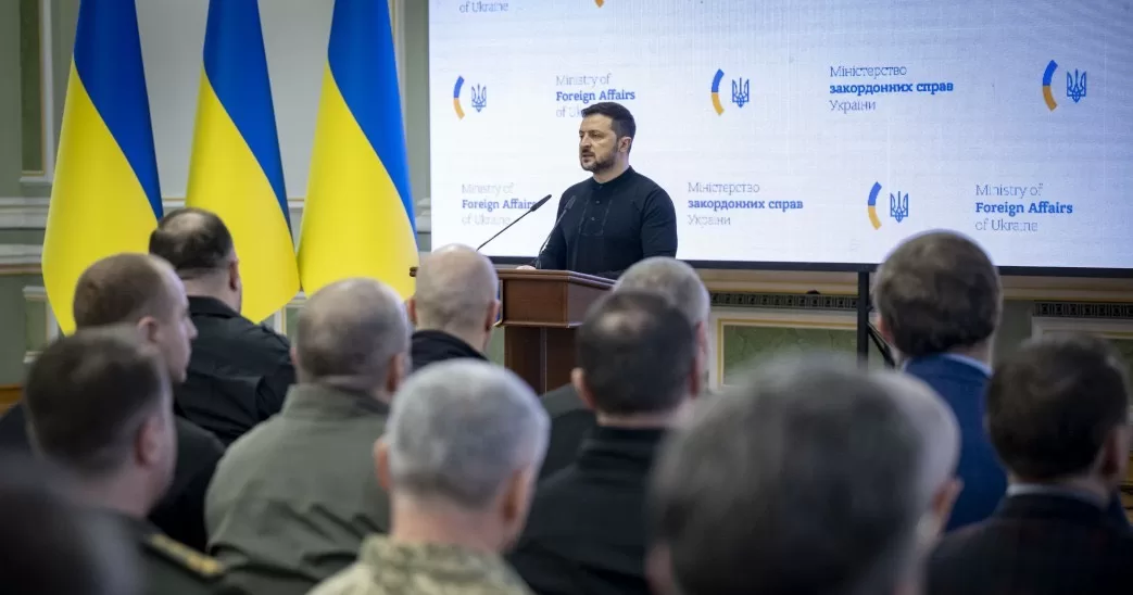 Президент Владимир Зеленский встретился 22 декабря с украинскими дипломатами, работниками дипломатической службы, поздравил их с профессиональным праздником и поблагодарил за работу ради интересов Украины и наших людей / Фото ОПУ