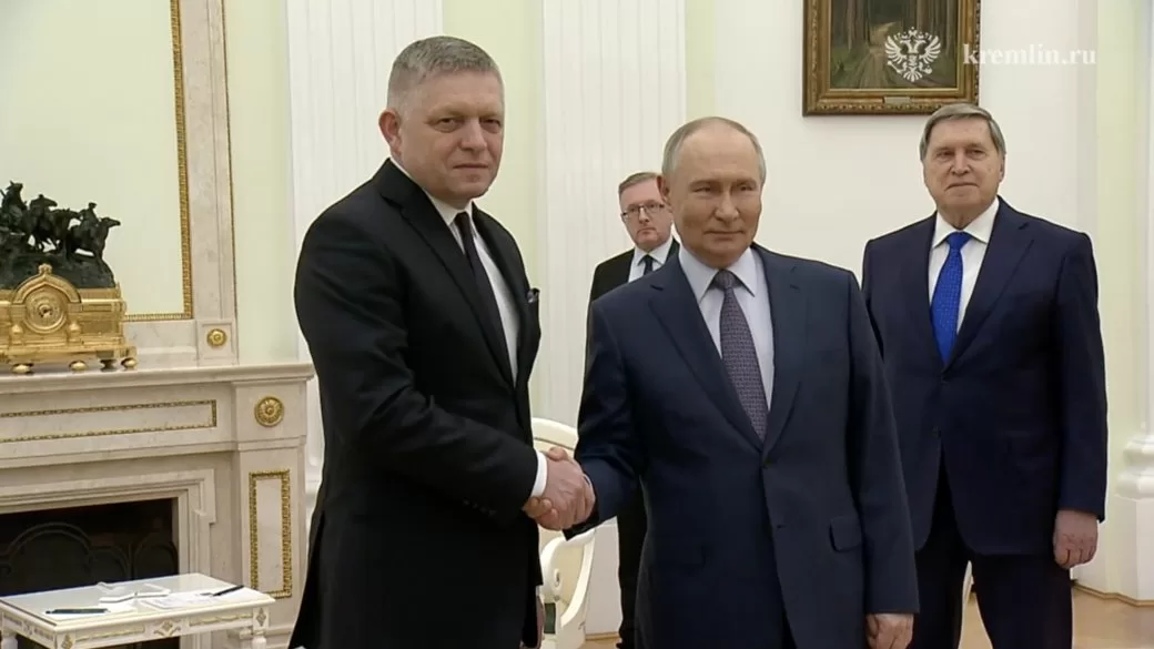 Slovak Prime Minister Robert Fico and Russian President Vladimir Putin / Screenshot from the video