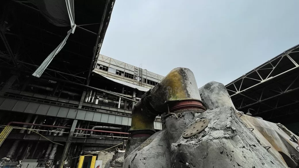 Наслідки ракетних ударів РФ по ТЕЦ-5 у Харкові, квітень 2024 року / Фото: Суспільне Харків