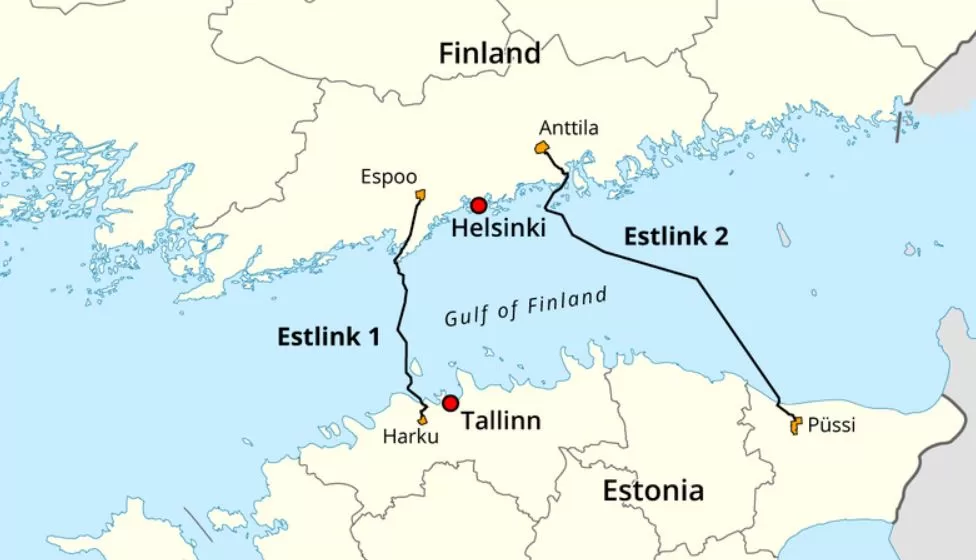 Електрокабелі  Estlink 1 та Estlink 2 / Wikimedia