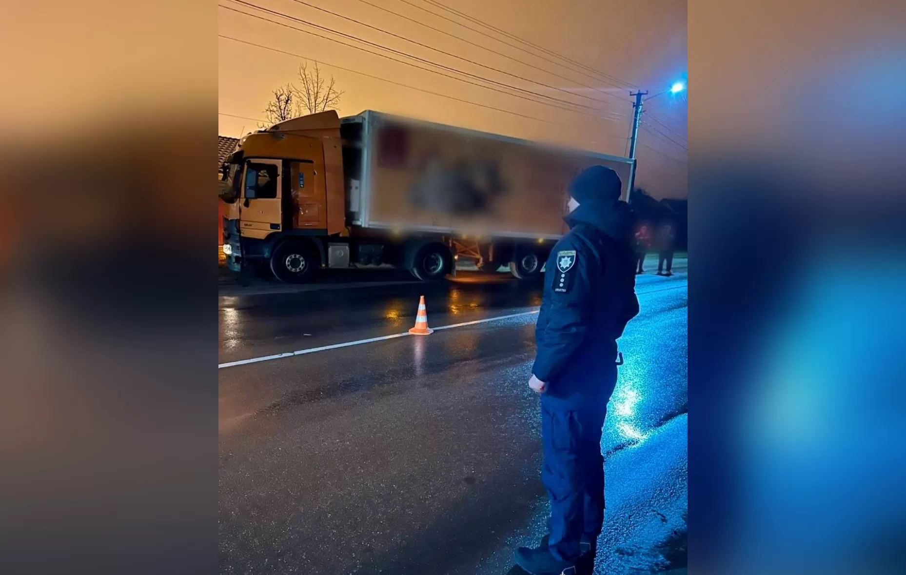 На Київщині внаслідок атаки дронів загинув водій вантажівки / Фото: Нацполіція