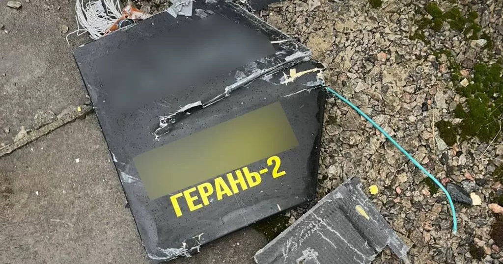 Уламки збитого “шахеда” / Фото ДПСУ