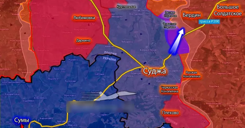 Мапа з напрямком головного удару / Фото з відкритих джерел