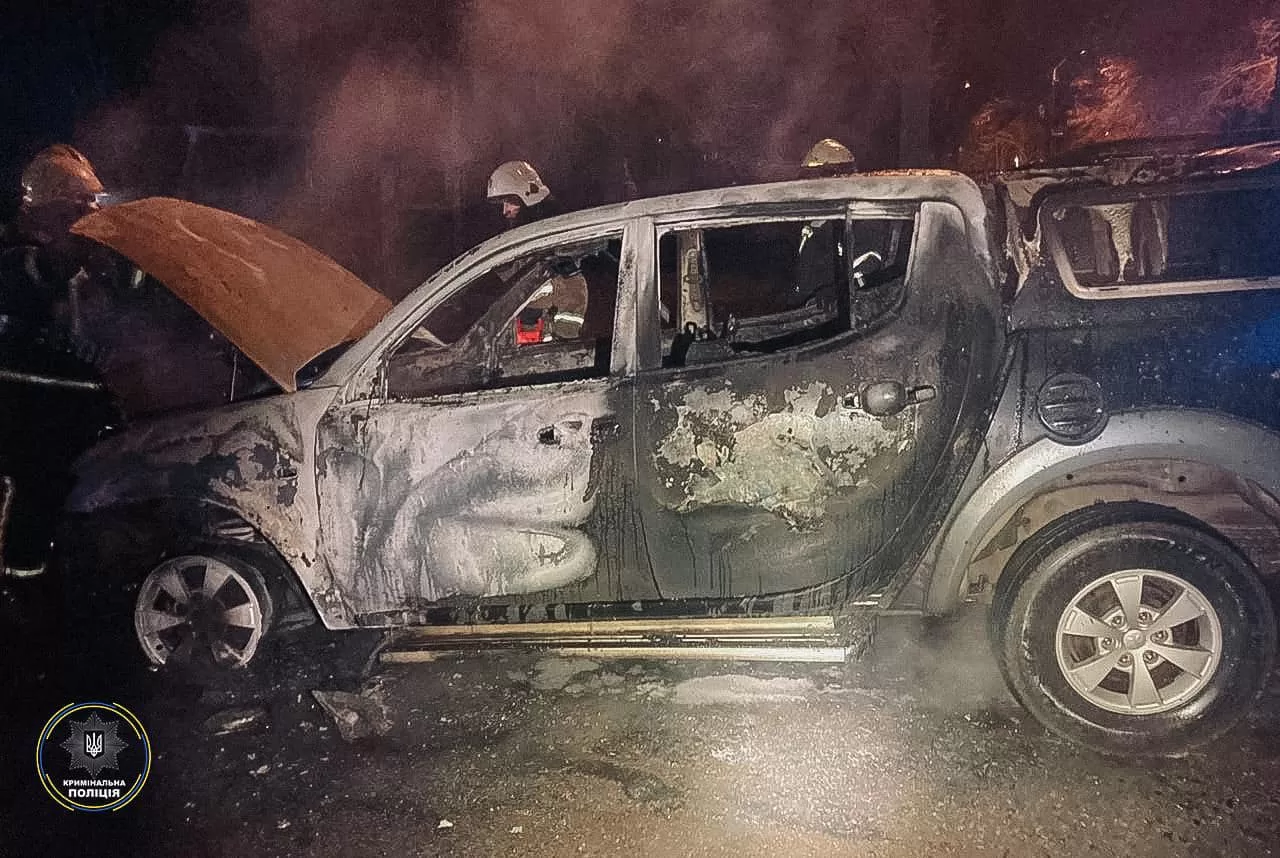 Сожженная машина / Фото: Нацполиция