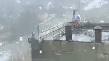 Occupiers raised a flag over the grain elevator in Kurakhovo, December 2024 / Video screenshot