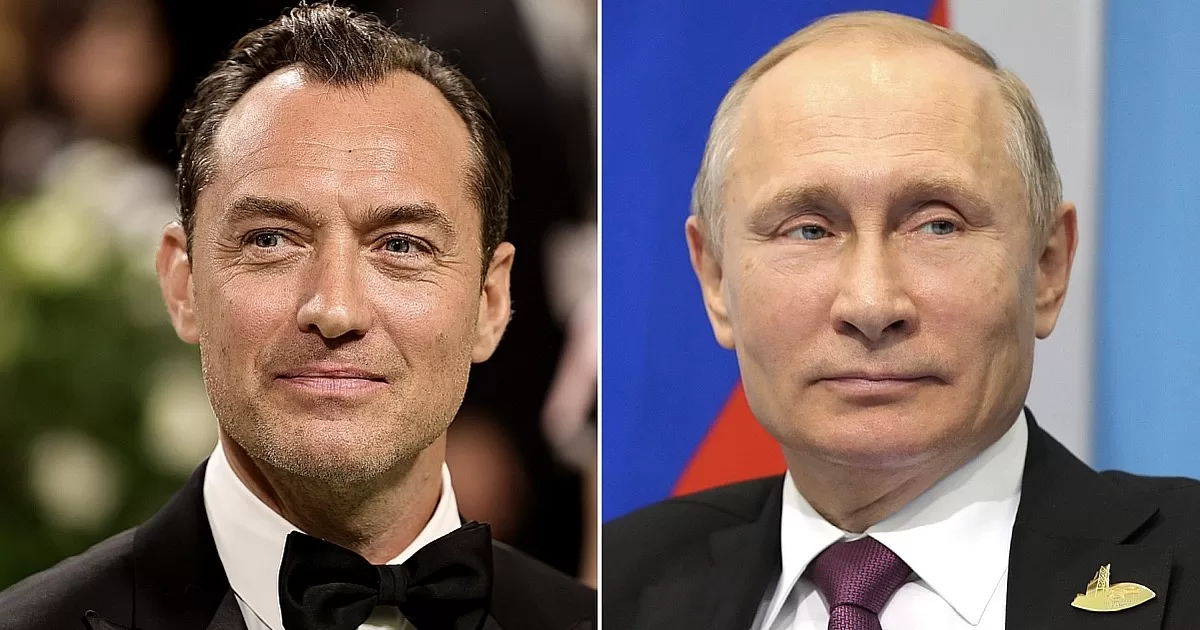 Джуд Лоу (фото The Hollywood Reporter) / Владимир Путин (фото Кремль.ру)