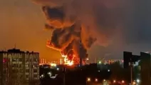 Fire at the oil depot in Engels / Photo 164.ru