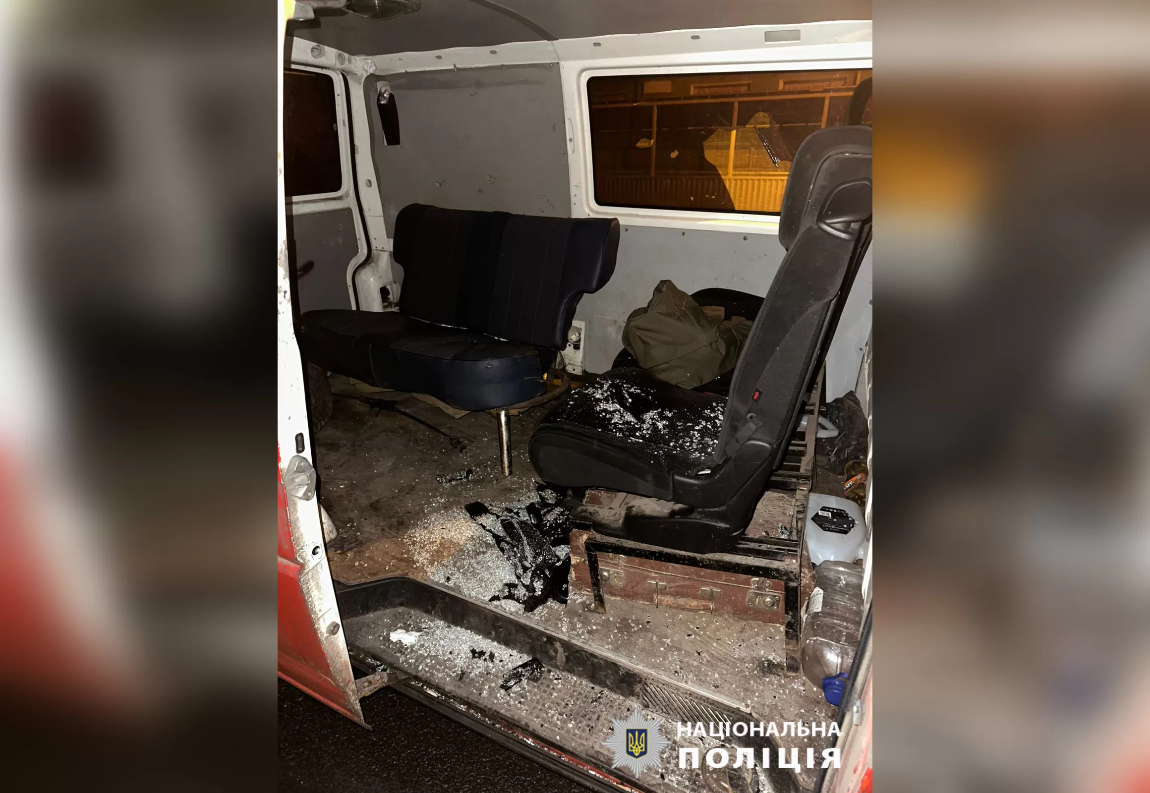 Потрощений бус ТЦК у Харкові / Фото: Поліція Харківщини