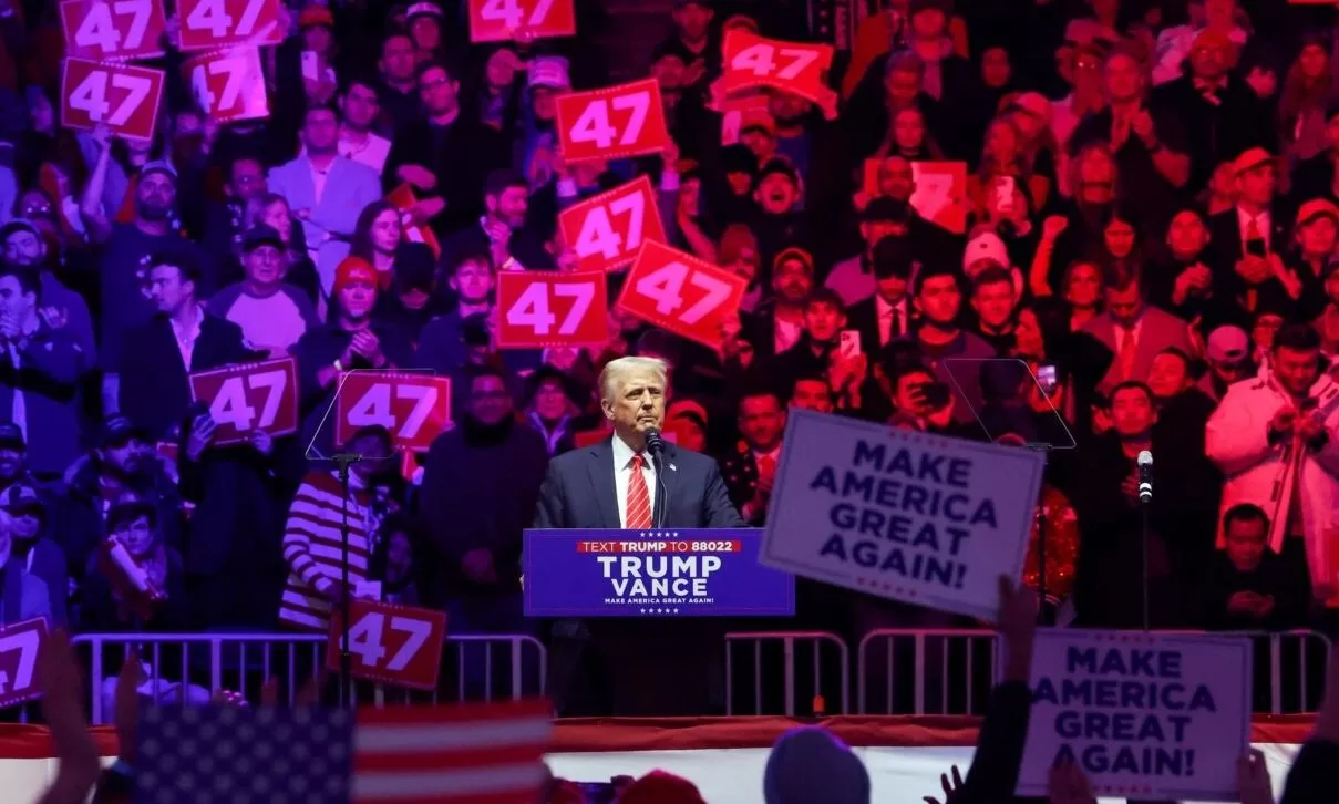 Обраний президент США Дональд Трамп виступає під час мітингу у Вашингтоні / Фото: Reuters