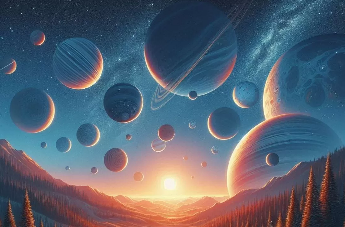 Парад планет / Сгенерированное ИИ изображение