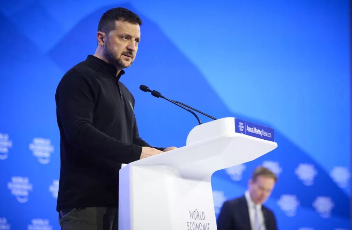 Президент України Володимир Зеленський під час виступу на Давоському форумі / Фото: Офіс президента