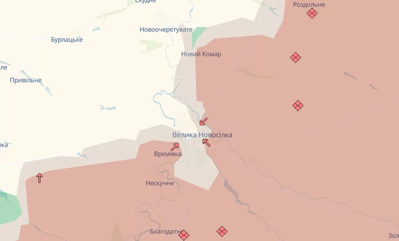 Ситуация в Великой Новоселке в Донецкой области / Фото: DeepState