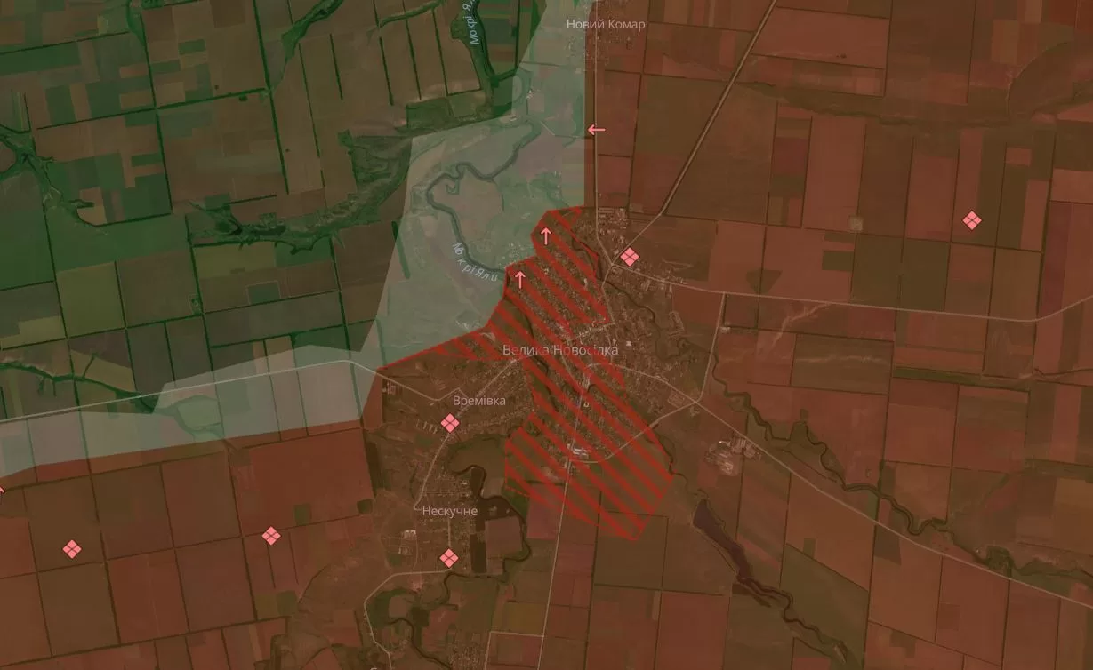 Великая Новоселка на карте DeepState