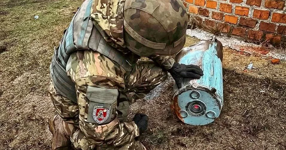 Бойова частина “Шахед 136”. Вага боєголовки збільшена до 90 кг / Фото Нацполіція