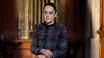 Президентка Мексики Клаудія Шейнбаум прибуває на свою щоденну пресконференцію до Національного палацу в Мехіко, січень 2025 року / Фото AFP