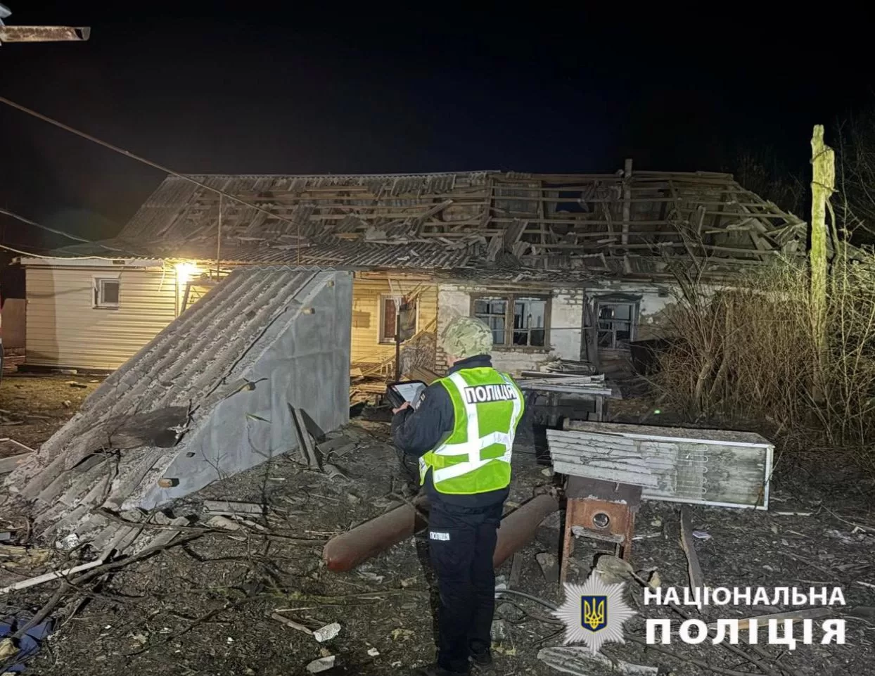 Поліція на місці обстрілу на Київщині 12 лютого / Фото: ГУНП в Київській області