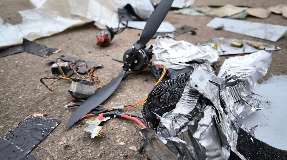 Обломки российского БПЛА / Фото: Суспільне Харків