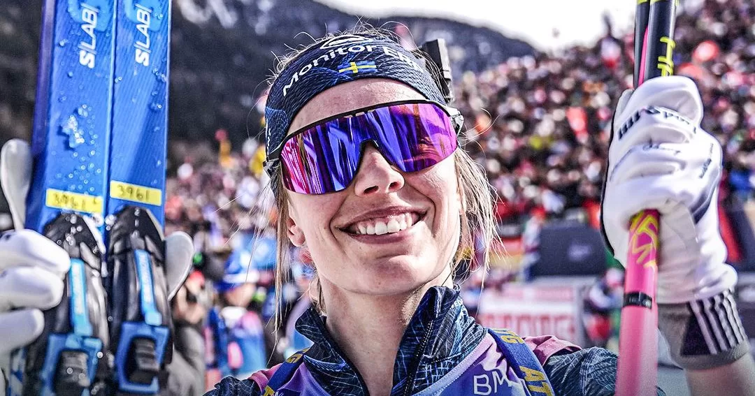 Чемпионка в масстарте шведка Эльвира Эберг / Фото International Biathlon Union @biathlonworld