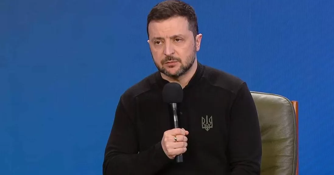 Володимир Зеленський під час пресконференції в Києві / Скриншот трансляції