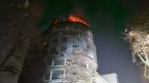 Fire after a Shahed hit a building in Kharkiv, 28 February 2025 / Photo by @synegubov