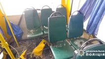 The interior of the bus after the drone strike / Photo by the National Police