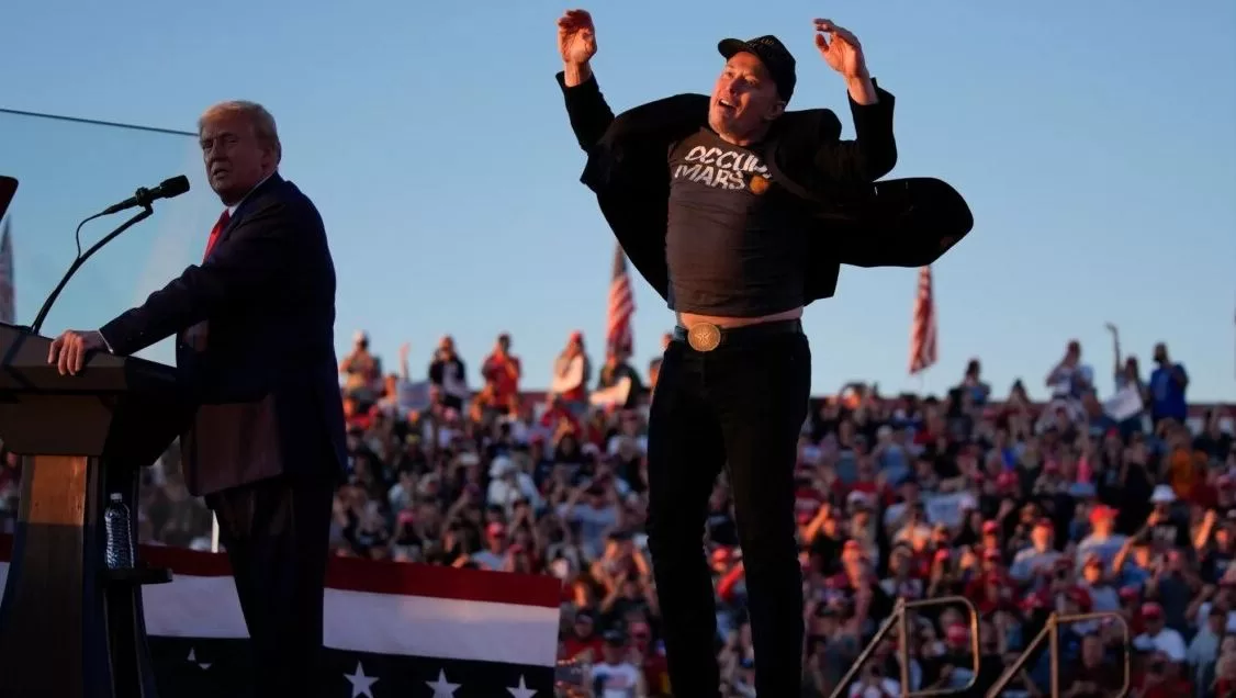 Ілон Маск на передвиборчому мітингу Дональда Трампа / Фото: The New York Times