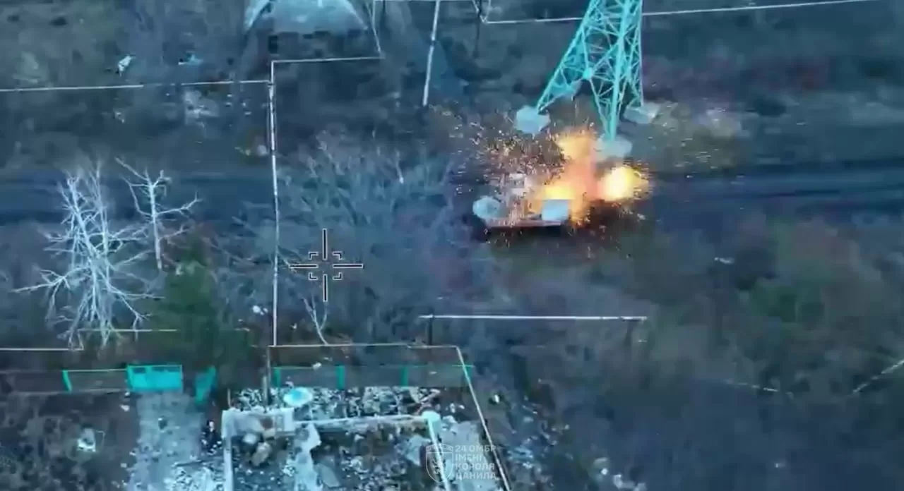 Знищення російської техніки в Часовому Яру / Скриншот