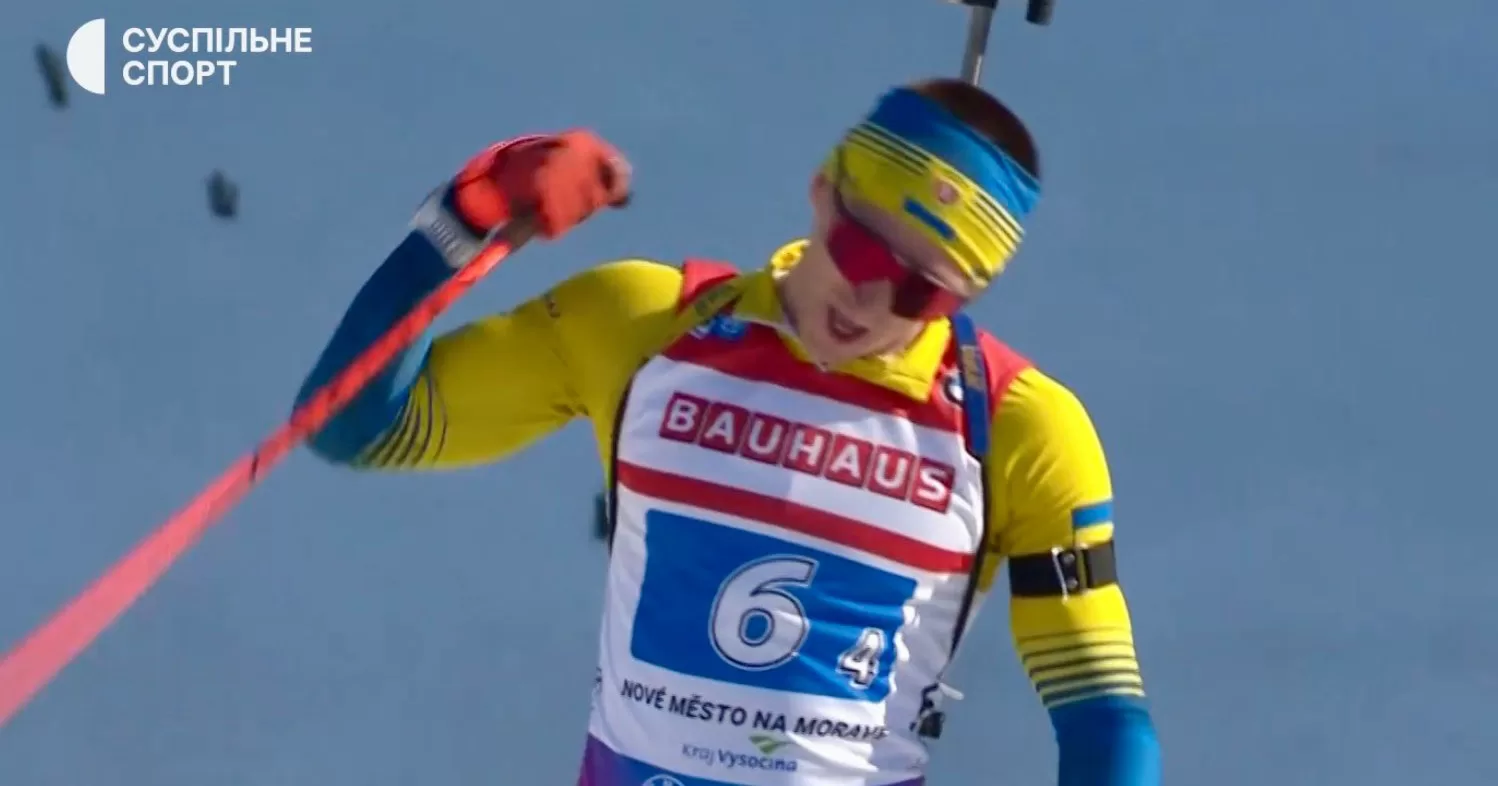 Финиш Дмитрия Пидручного / Скриншот трансляции