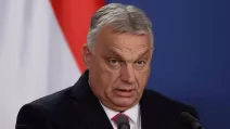 Прем'єр-міністр Угорщини Віктор Орбан під час спільної прес-конференції з прем'єр-міністром Північної Македонії Християном Мікоскі в Будапешті, 4 березня 2025 / Фото Reuters