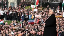 Віктор Орбан на мітингу прихильників. Ілюстративне фото / Фото Hungary Today