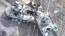 Уничтожена бронетехника рашистов / Скриншот видео воинов 18-й Славянской бригады НГУ