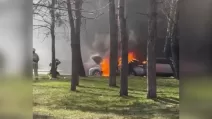Автівка після вибуху в Рівному / Скриншот