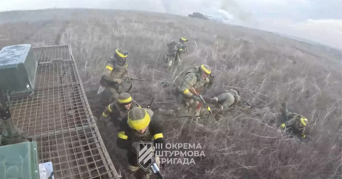 Фрагмент операции по освобождению н.п. Надия / Скриншот видео