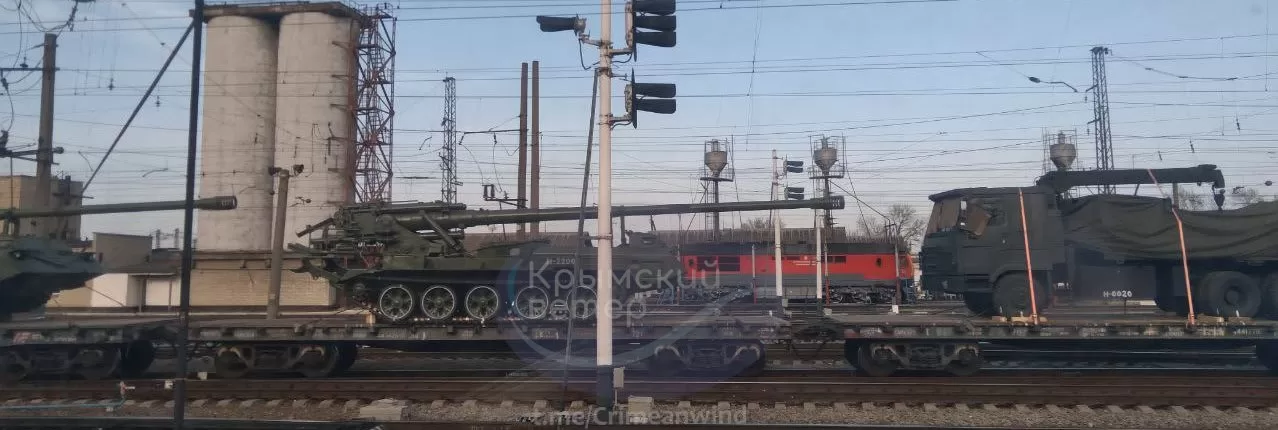 Koksan self-propelled artillery system on a train in occupied Crimea / Photo: Krymsky Vet