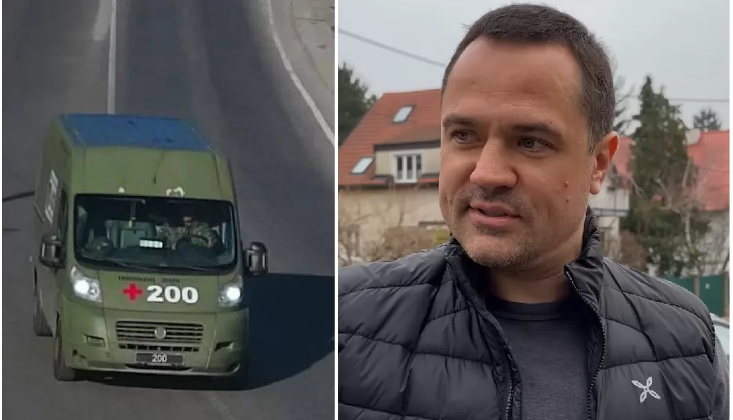 У схемі з втечі Комариницького за кордон було задіяно авто, яким перевозять полеглих захисників / Колаж: Головне в Україні