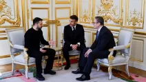 Президент України Володимир Зеленський, президент Франції Еммануель Макрон і прем’єр-міністр Великої Британії Кір Стармер / Фото: REUTERS