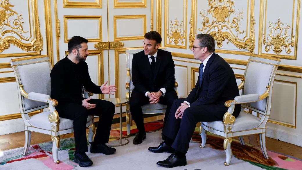 Президент України Володимир Зеленський, президент Франції Еммануель Макрон і прем’єр-міністр Великої Британії Кір Стармер / Фото: REUTERS