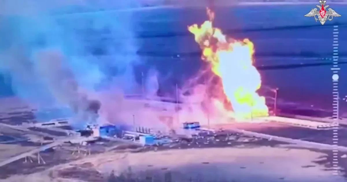 Как заявляется, горит ГИС "Суджа" / Скриншот видео