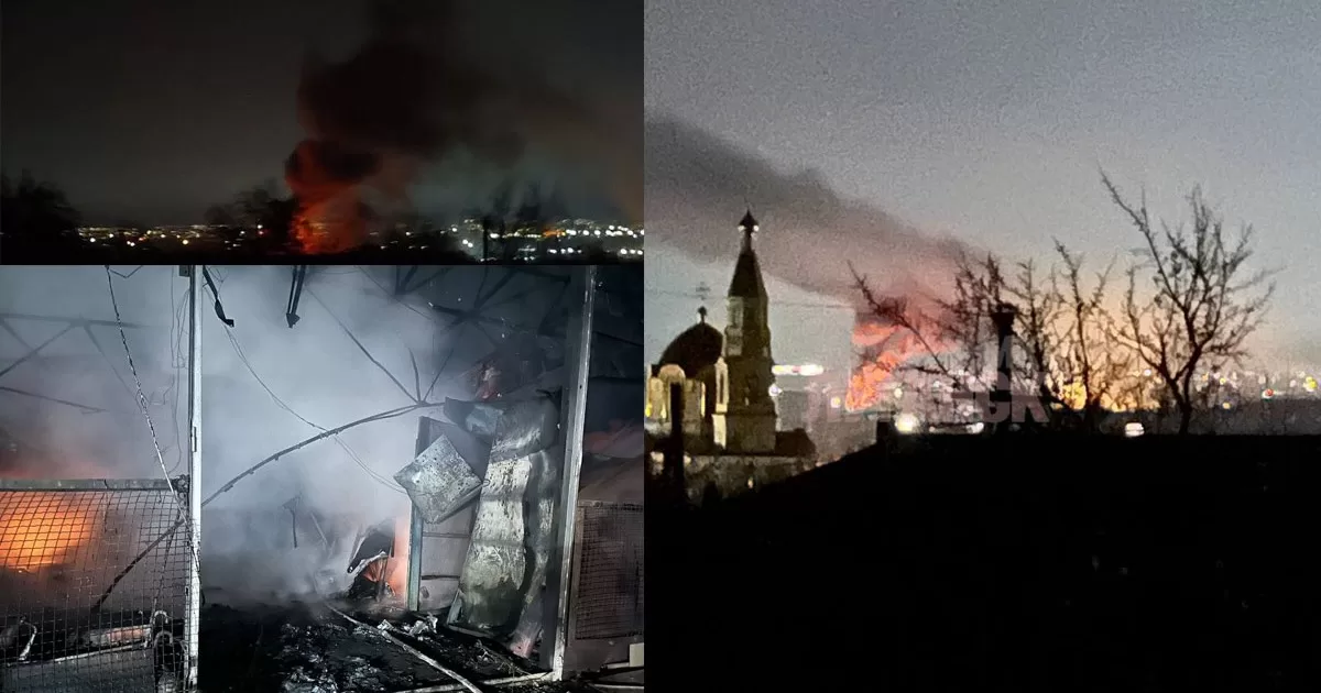 Пожежа на території заводу «Трансмаш» у Луганську / Фото Український Луганск