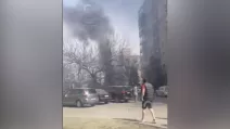 Smoke rises after a missile strike on Kryvyi Rih / Video screenshot