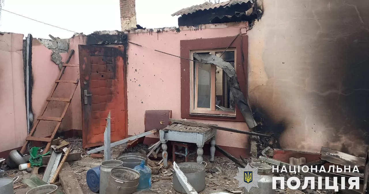 Зруйнований дім в одному з населених пунктів Донецької області / Фото Нацполіція