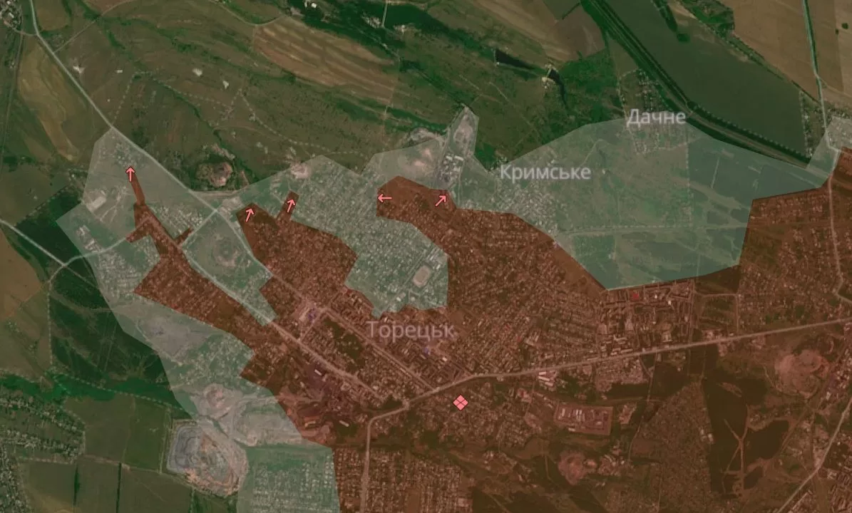 Торецьк на мапі DeepState