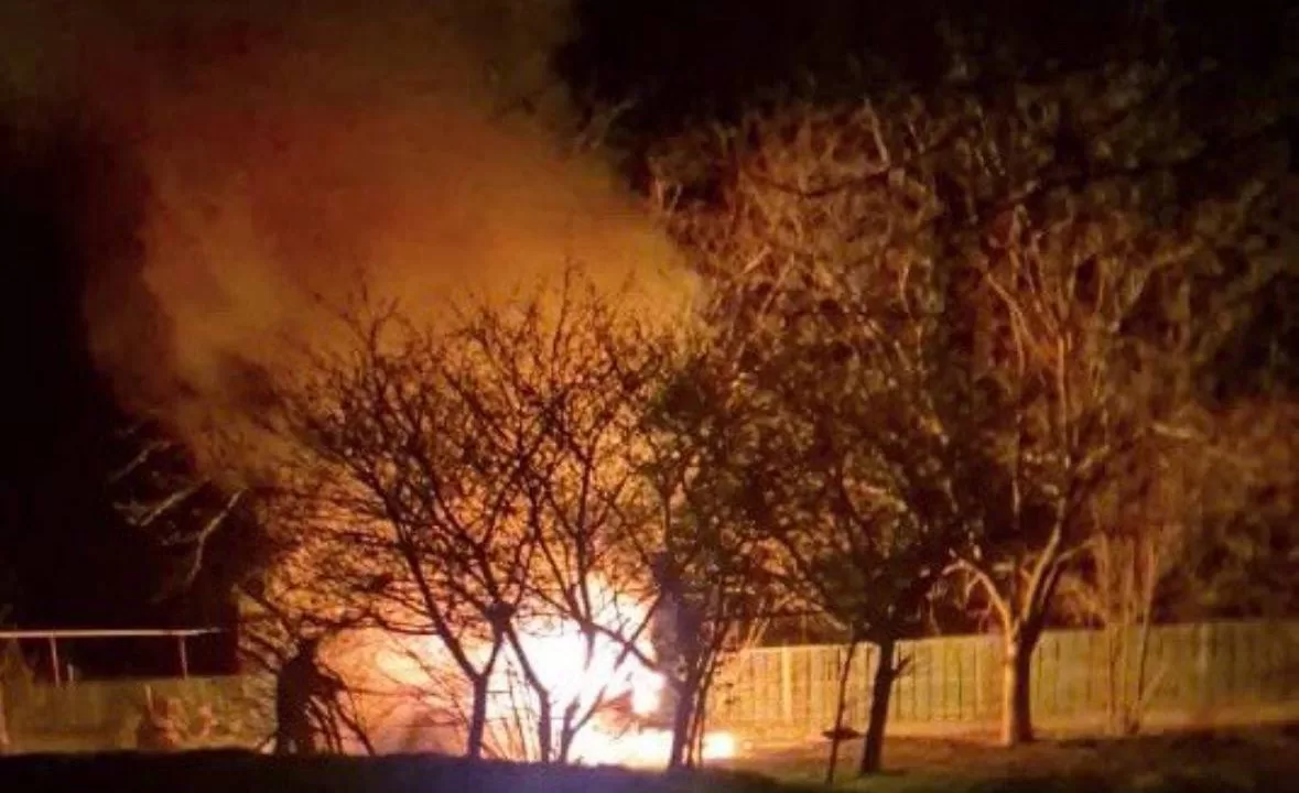 Пожар после российского удара / Фото: Запорожская ОВА