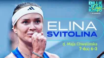 Еліна Світоліна закріплює перемогу над Польщею / Фото Billie Jean King Cup @BJKCup