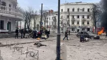 The aftermath of the shelling of Sumy on 13 April 2025/ Photo from social media