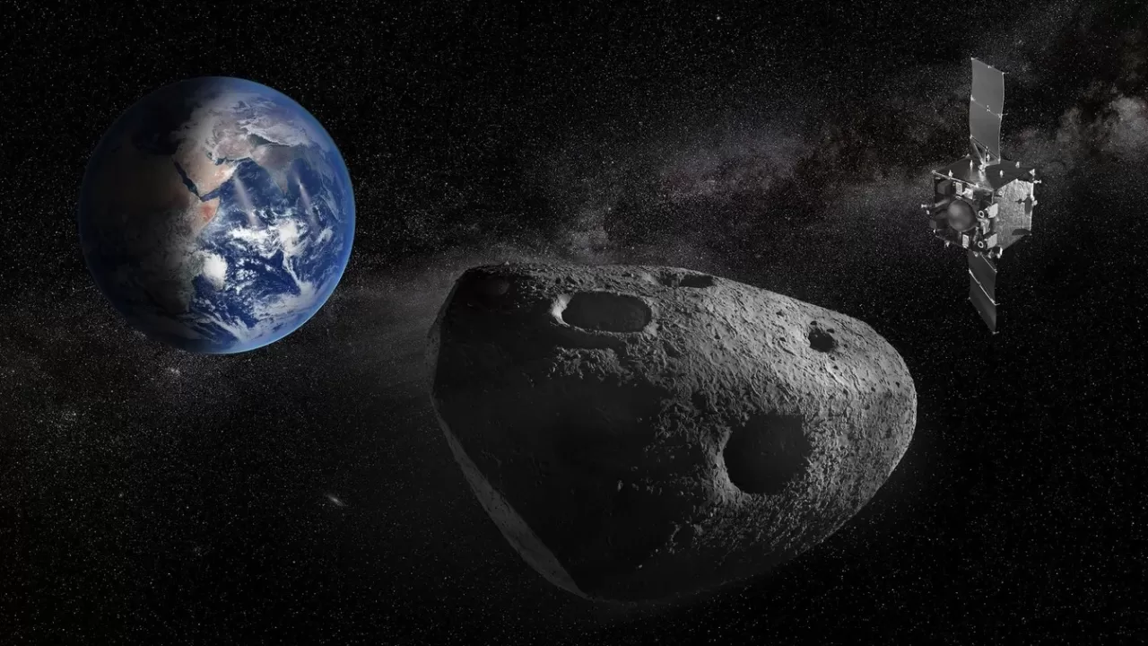 Художественное изображение космического аппарата Ramses, который сблизится с астероидом Apophis / Фото ESA